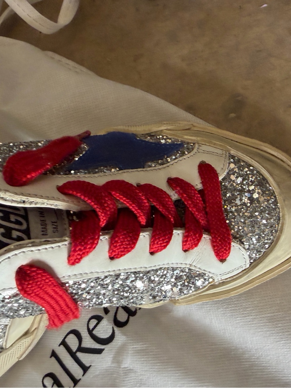 Golden Goose Superstar Silver Glitter Sneakers - Picture 10 of 10
